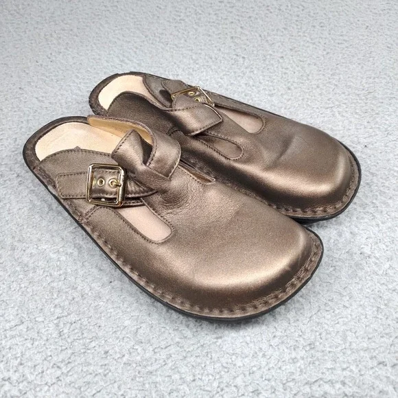 Alegria Classic Clog Sandal Women EU 36 / US 6 Bronze Metallic Leather ALG-201 - Picture 2 of 16